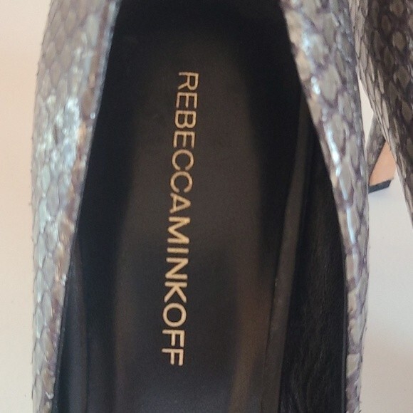 Rebecca Minkoff " Brie" D'orsay pumps, Charcoal snake print Size 10 - Picture 13 of 13